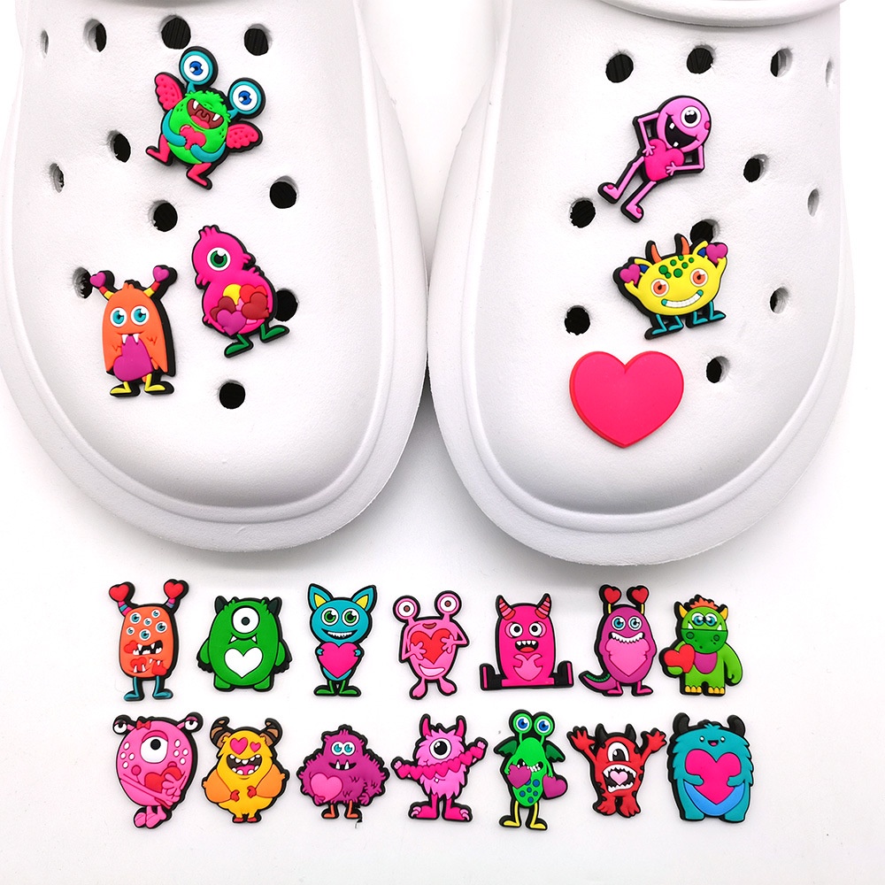Aksesoris Menghias Sandal Lucu Jibbitz Kartun Valentine Monster Crocs charms Pin Sepatu Sandal Gesper Hadiah
