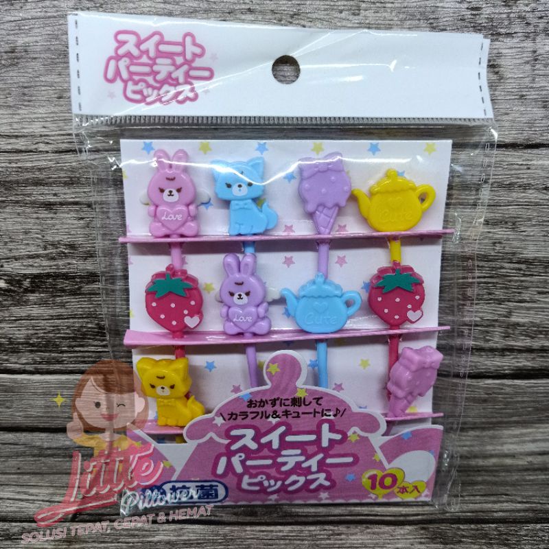 FOOD PICK KAWAII - FOODPICK KAWAII LUCU KARAKTER - TUSUK BUAH BENTO - TUSUK BENTO - TUSUK BEKAL BENTO ANAK - BENTO TOOLS