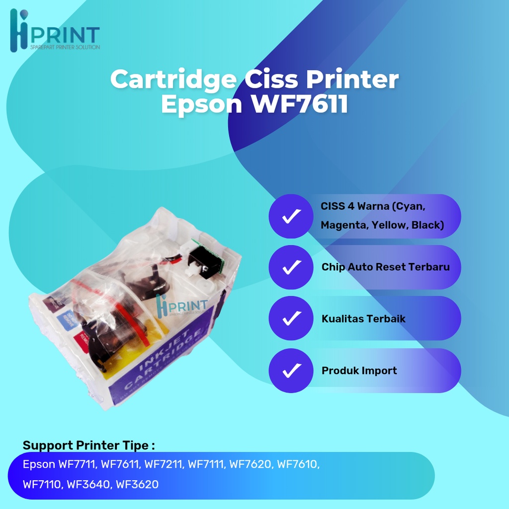 Cartridge Ciss Epson T188 188 CISS Infus Printer WF-7711 WF-7611 WF-7211 WF-7111 WF7611 New
