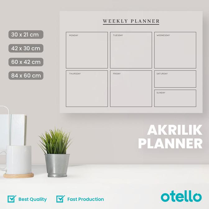

Minimalist Weekly Planner Akrilik Wall Calendar Dinding Papan Jadwal HOT PROMO