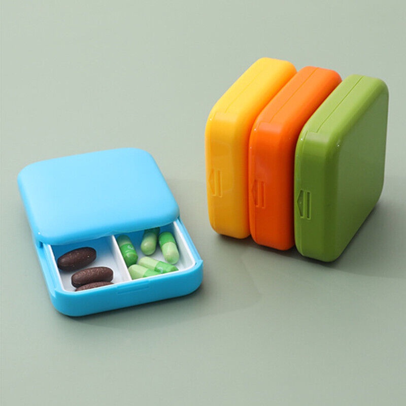 2/4kisi Kotak Pil Mini Travel Portabel Obat Vitamin Tempat Pil Harian Pill Case Push-Pull Tablet Wadah Pernak Pernik Organizer Kotak Penyimpanan Perhiasan