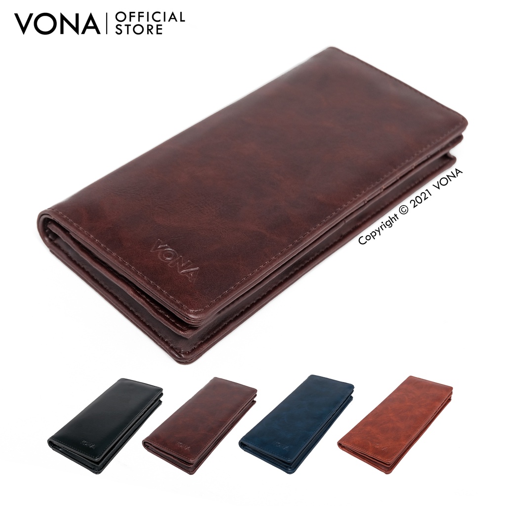 VONA Foxx Long Wallet -  Dompet Lipat Panjang Original Pria Wanita Kulit PU