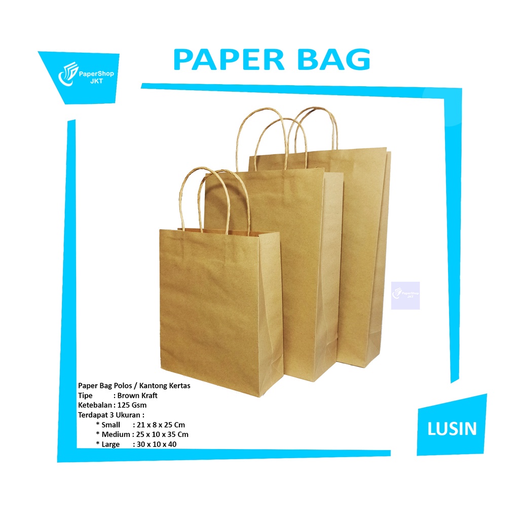 

Paper Bag Brown Craft 125 Gsm - Lusin