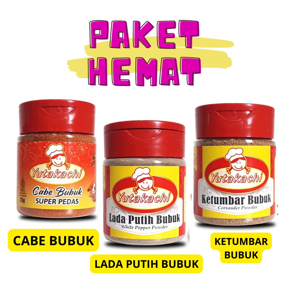 PAKET BUMBU DASAR1 (CABE BUBUK/LADA PUTIH BUBUK/KETUMBAR BUBUK)