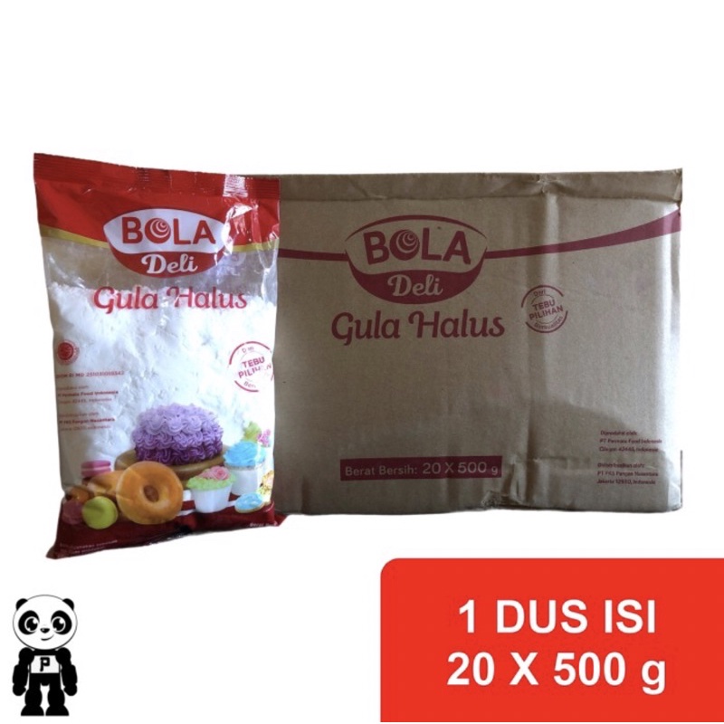 

Bola Deli Gula Halus 1 Dus Isi 20 Bungkus x 500g