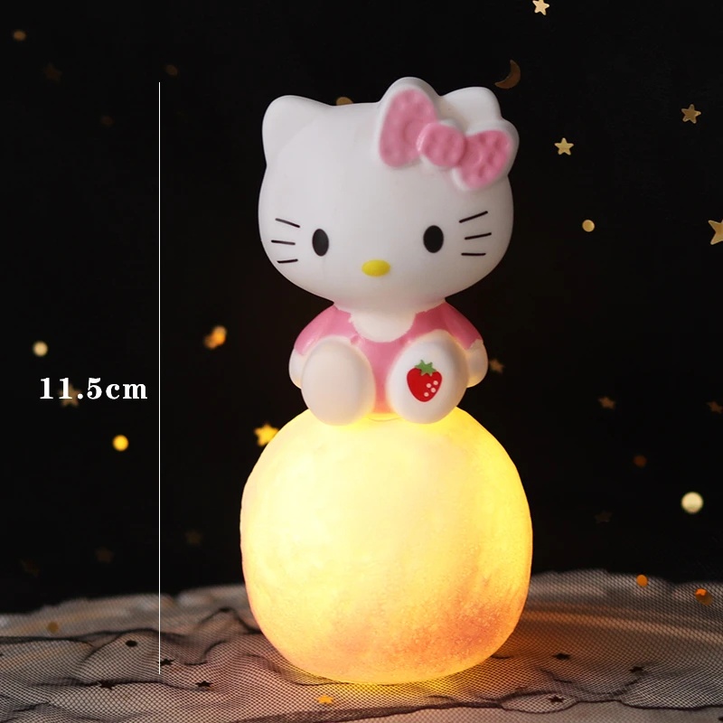 1pc Lucu Lampu Malam Kartun Glow Dekorasi Kue Ornamen Mainan Anak Sanrio Bedside Lamp Hadiah Ulang Tahun Anak