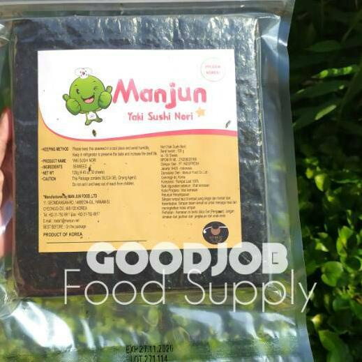 

✺ MANJUN Sushi Nori Kimbab 50 S Halal │ Nori Gimbab Import Lembar Rumput Laut ♢
