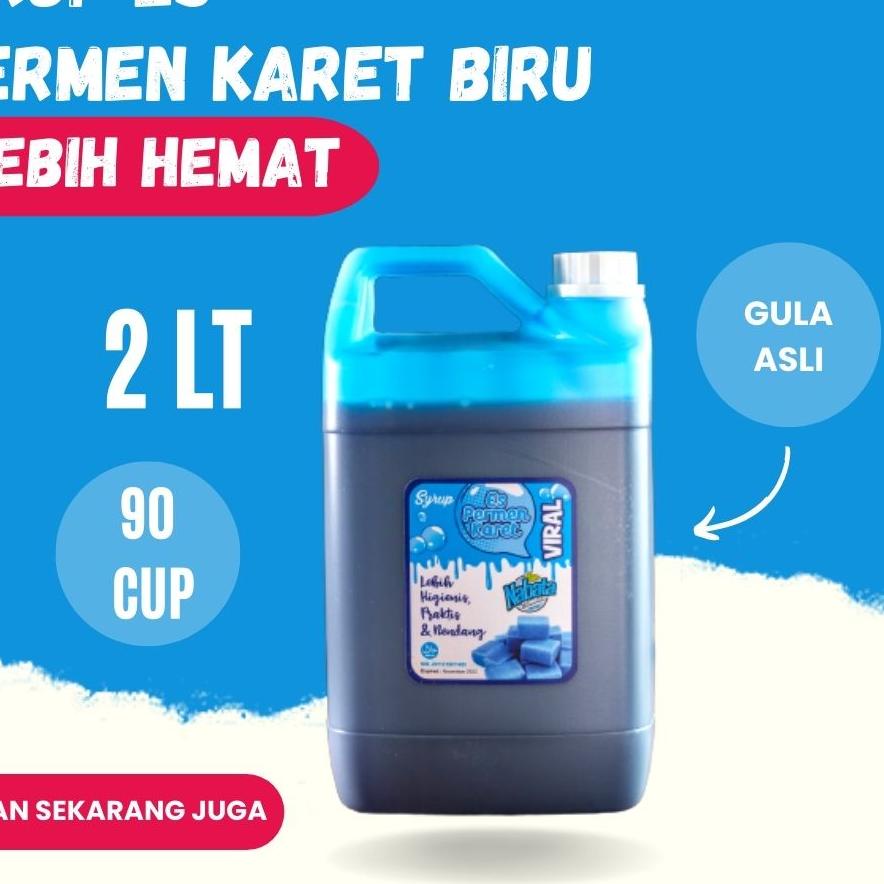 ♛ Sirup Permen Karet Biru 2 liter Nabata ☪