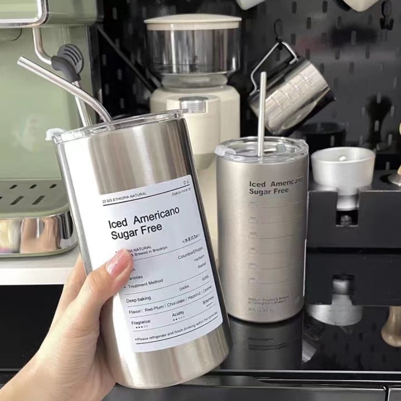 【Ready Stock】Stainless Steel Cangkir Kopi/600ml Botol Minum Stainless/Cangkir Thermos Kopi