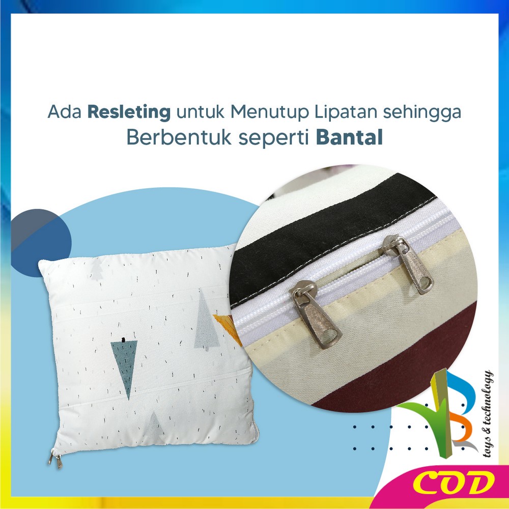 RB-C595 Balmut Bantal Selimut 2IN1 Bantal Tidur Set Motif Karakter Kartun / Bantal Travel Dewasa Anak Bisa Lipat Praktis Jadi Selimut