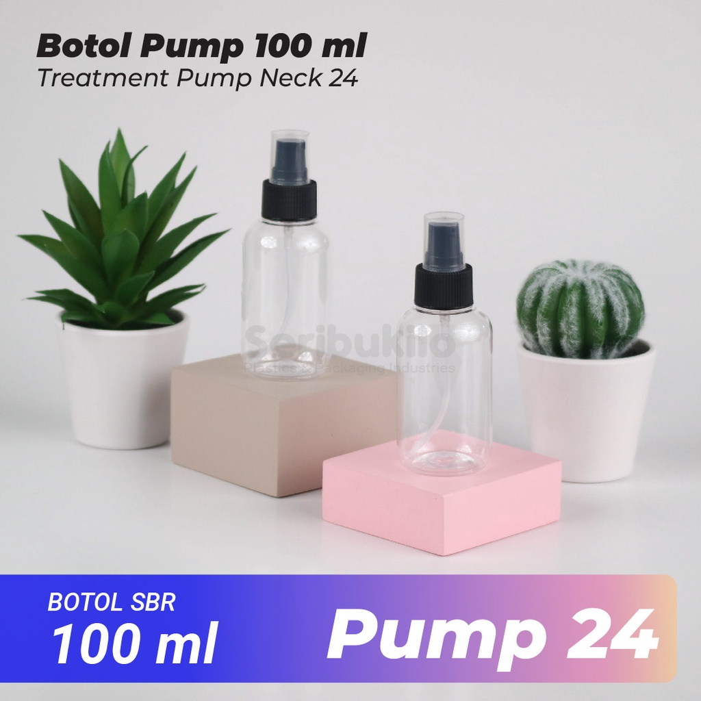 Botol SBR 100 ml  Pump Treatment  Hitam / Botol PET Treatment Pump 100 ml Hitam