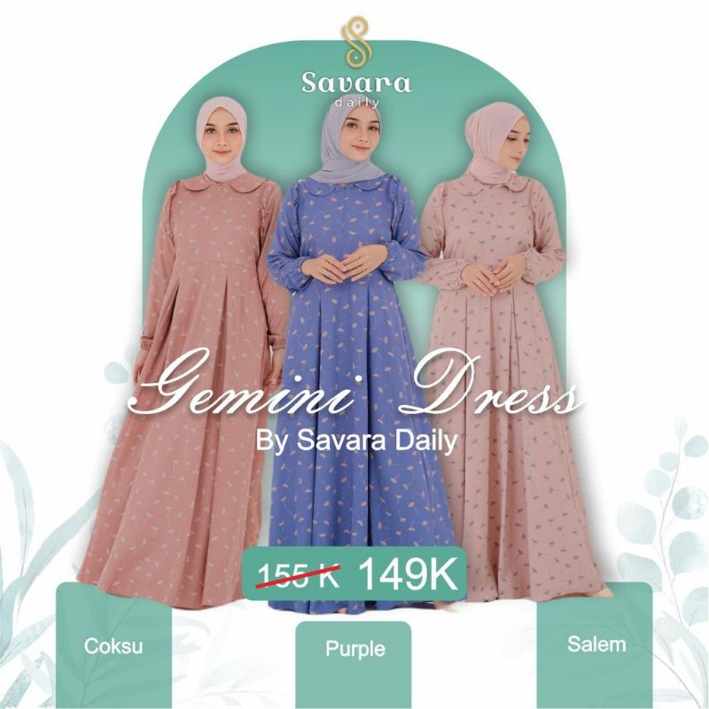 Savara Daily Gemini Dress Gamis Abaya Purple Coksu