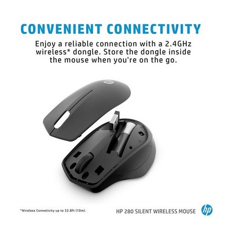 ITSTORE MOUSE WIRELESS HP 280 SILENT CLICK MOUSE 2.4GHZ 1912 Mouse HP 280 Silent Wireless HP280 HP 280