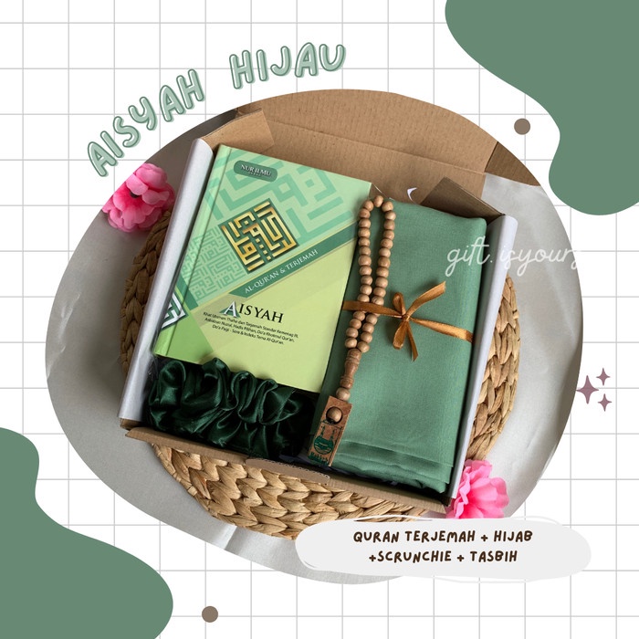 

Hampers/ Souvenir/ Hadiah Paket Muslimah / Cewe Lebaran Murah - Aisyah Hijau