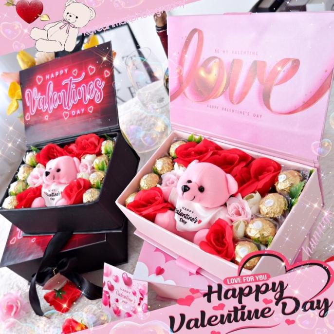 

Spesial Valentine Day Hampers Valentine Gift Ferrero Rocher Chocolate Bloombox | Kado Coklat