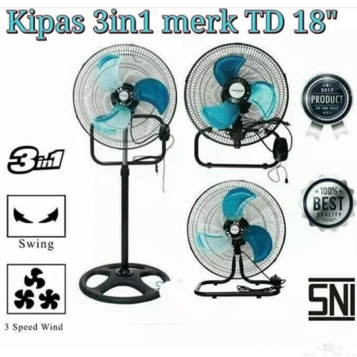 Kipas Angin Tornado 18 Inch / Kipas Besi Jumbo 3 In 1