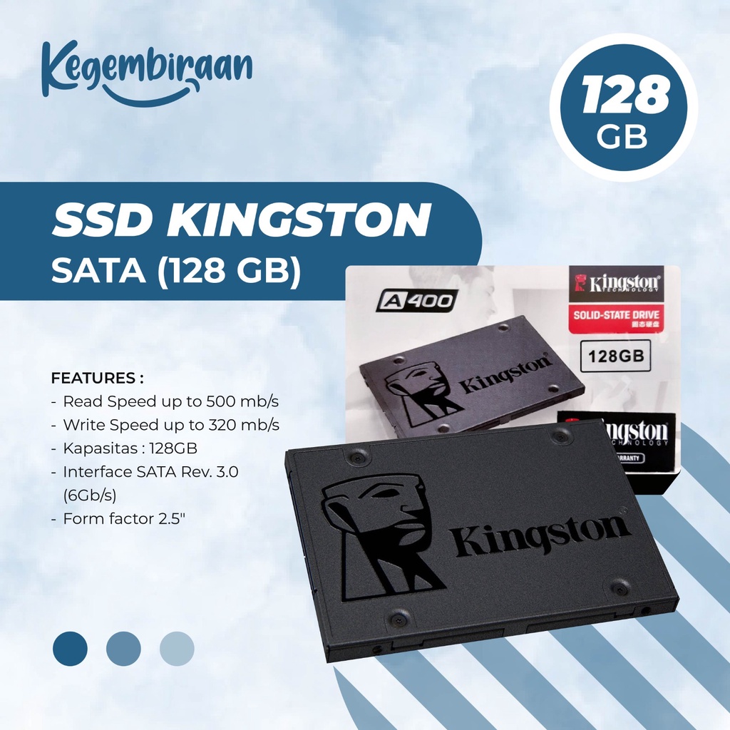 SSD SATA 128GB KINGSTON A400 128GB SATA 2.5 INCH - SSD Laptop 128gb Original