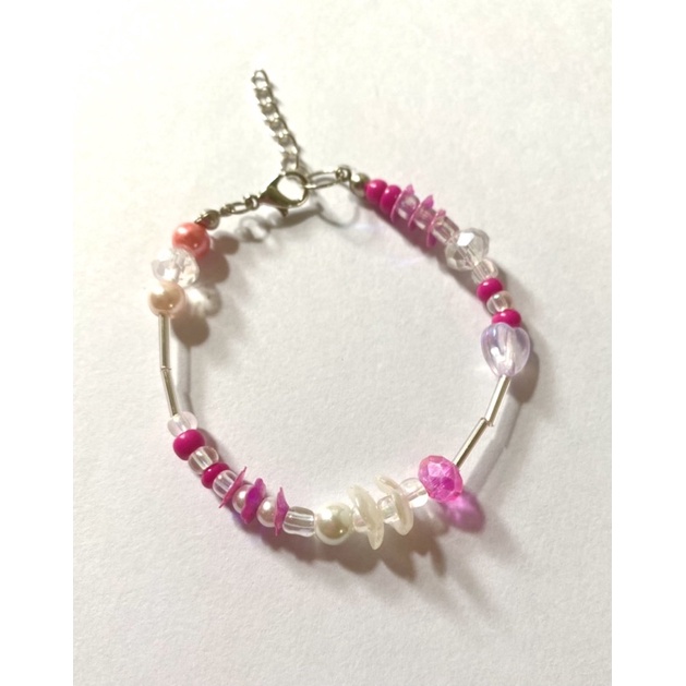 Pink abstract bracelet | beads brecelet | gelang manik manik abstrak | gelang korean manik manik