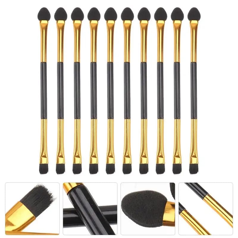 Make Up Brush Eyeshadow Double And Blending 2in1 Gold Eye Makeup Tool F948