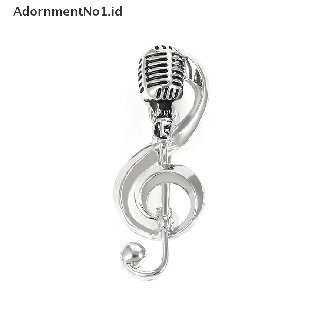 [AdornmentNo1] Musik Note Mikrofon Bros Warna Emas Warna Silver Pin Logam Lencana Khusus Siswa Musisi Ransel Lapel Pin Perhiasan Hadiah [ID]