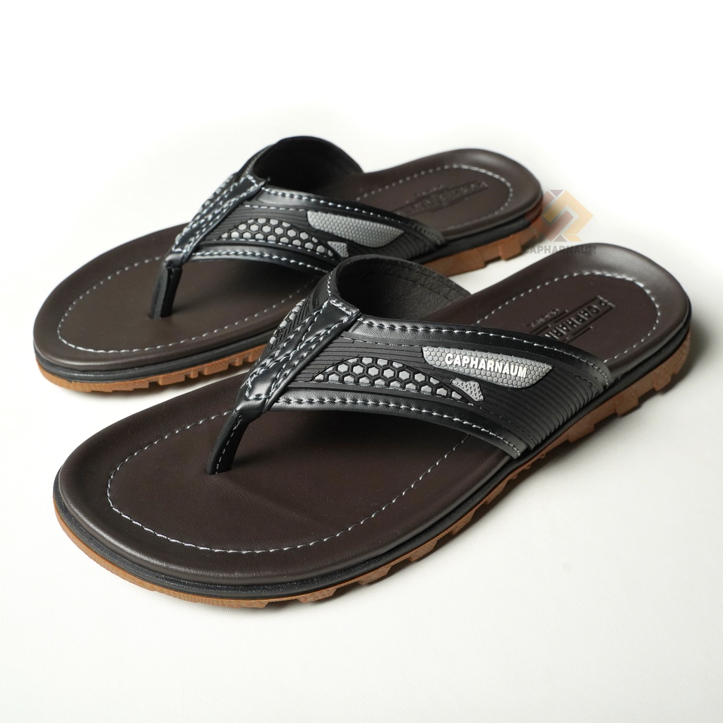 CAPHARNAUM [BNT 102] Sandal Jepit Pria Kasual Sandal Jepit Gesper Pria Sandal Kulit Gesper