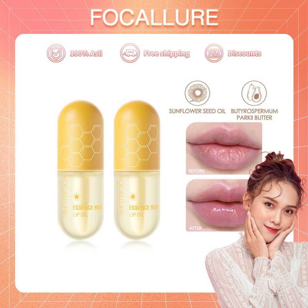 FOCALLURE Pure Natural Lip Oil Soften Moisturized Repaired Multi-uses Waterproof Lip Care Untuk Bibir FA330