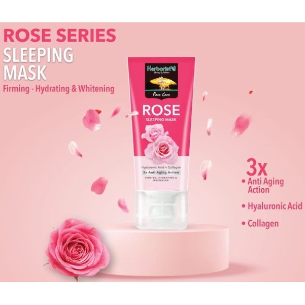 HERBORIST Rose Water | Cleansing Milk 100ml | Facial Wash Gel | Sleeping Mask 80gr