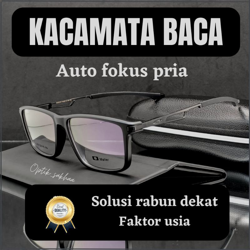 Kacamata Baca Auto Focus Antiradiasi Pria Sporty Double Fokus Photocromic Origal Frame