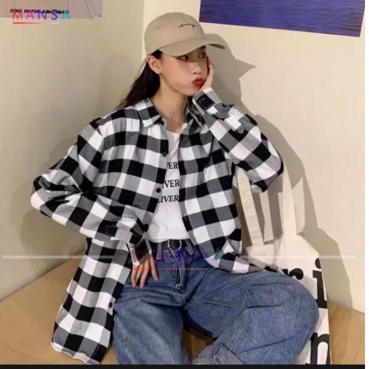 ✱ KEMEJA KOTAK KOTAK OVERSIZE ➾