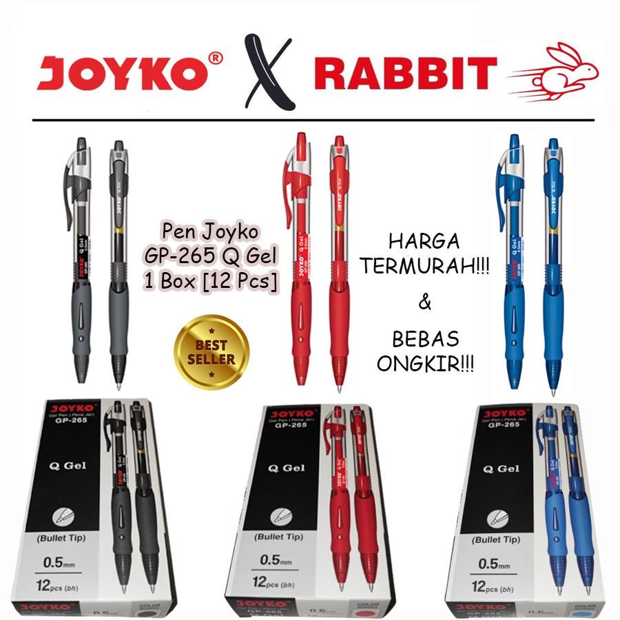 

Gel Pen / Pulpen / Pena Joyko GP-265 / Q Gel / 0.5 mm [1 BOX 12 PCS]