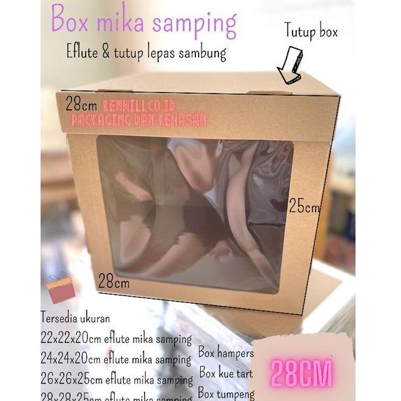 

Z90 BOX DUS HAMPERS KOTAK TART 28X28X25CM MIKA SAMPING EFLUTE BAHAN KARDUS BOX TUMPENG BEST SELLER ⇢