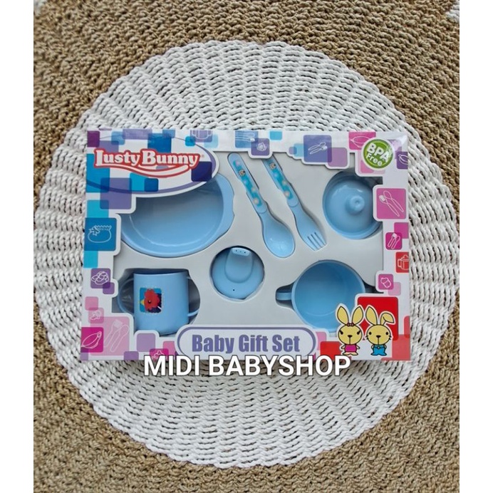 Feeding set 7in1 baby Lusty Bunny / Tempat makan bayi 7in1 Lusty Bunny