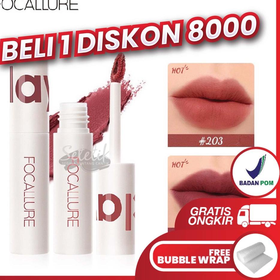 ➽ [ dan ORI] FOCALLURE New Lipstik Cream Velvet-Mist Matte Lip Clay Lip Cream Focallure Lipstik Lip 