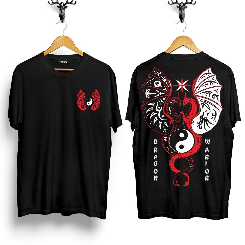 ☀️ Baju Kaos Distro NAGA YIN YANG / KAOS DRAGON WARIORS / KAOS DISTRO JEPANG