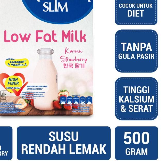 

♣ Tropicana Slim Low Fat Milk Korean Strawberry 500 gram – Susu dengan Kolagen ✮