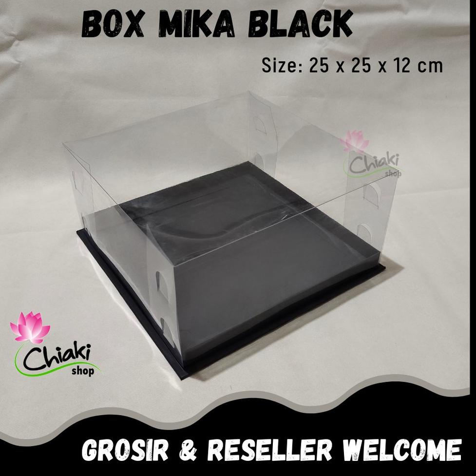 

W95 Box Mika ALAS BLACK 25 x 25 x 12 Cupcake isi 9 Cake Pudding Tart Dus HITAM Karton Tebal Chiaki Kotak PROMO ㊎