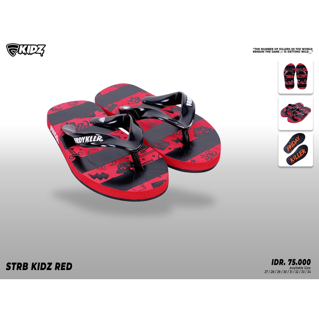 SANDAL ANAK ANAK FRIDAY KILLER | STRB KIDZ RED