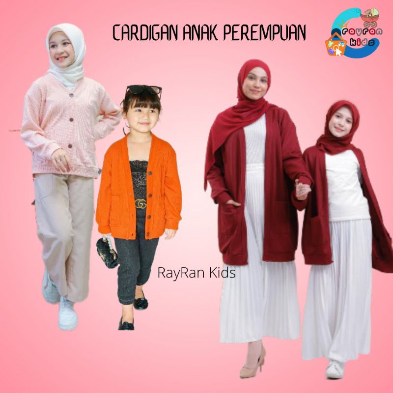 Cardigan anak perempuan Baju anak perempuan longslevee cardi anak cewek outer anak rajut cardigan ra