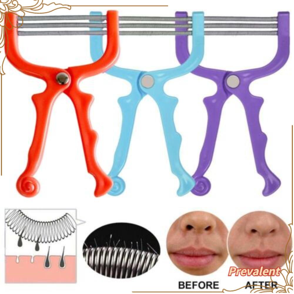 Preva 2Pcs Facial Hair Remover 3perontok Musim Semi Stainless Steel Aman Epilator Wajah Genggam