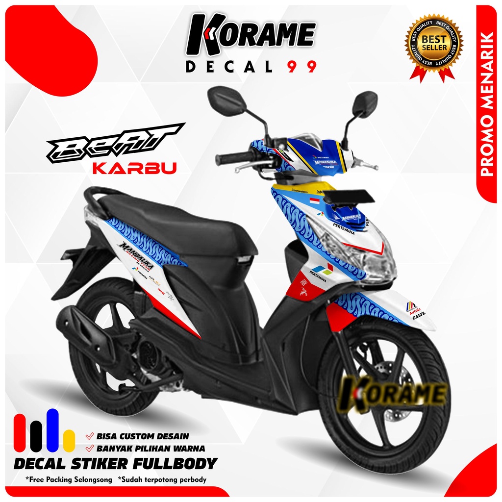 Decal Stiker Beat Karbu Mandalika Racing Team GP 2022