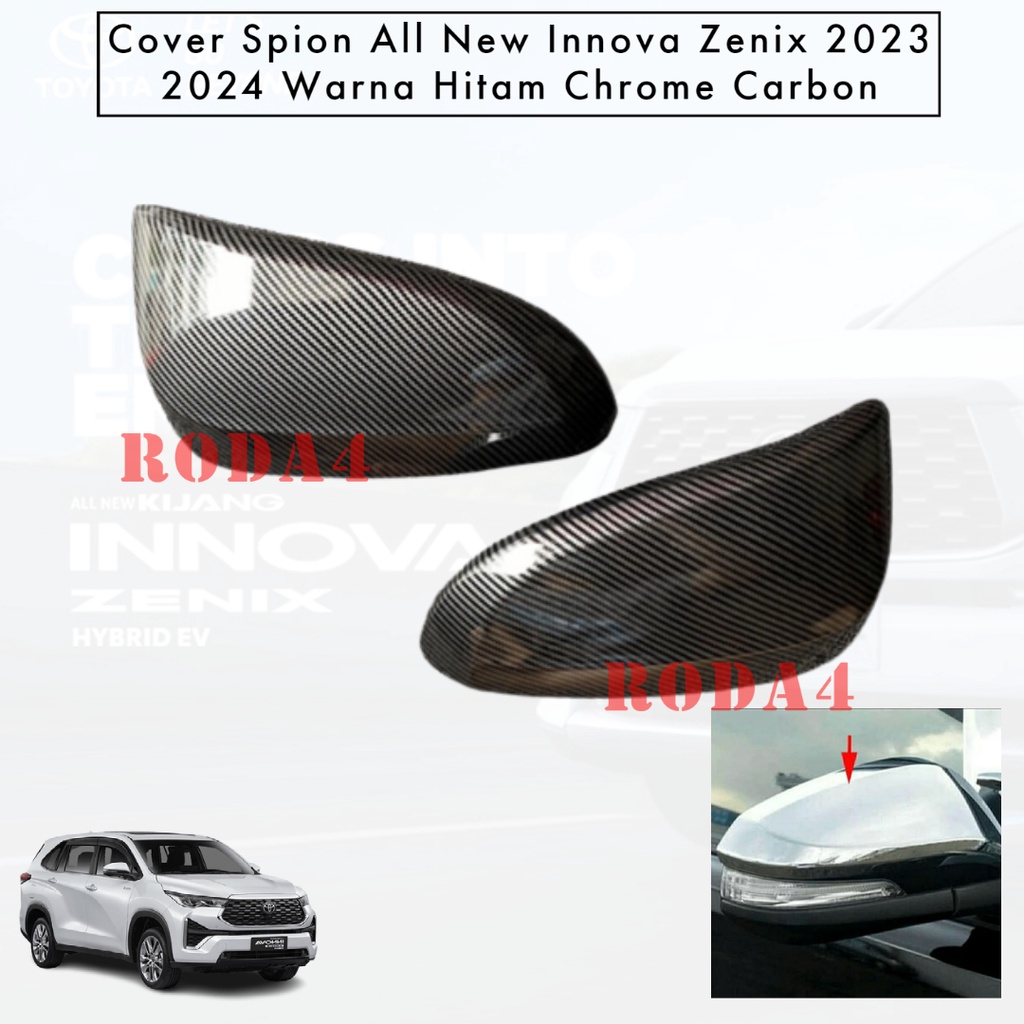 Cover Spion Innova Zenix Mirror Lamp Mobil Toyota 2023 2024 Blacktivo Chrome Carbon