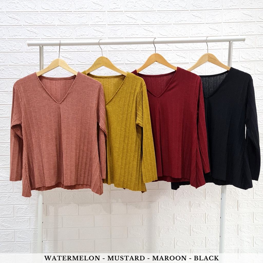 4416 theara knit long one set polos sleeves vee knit premium