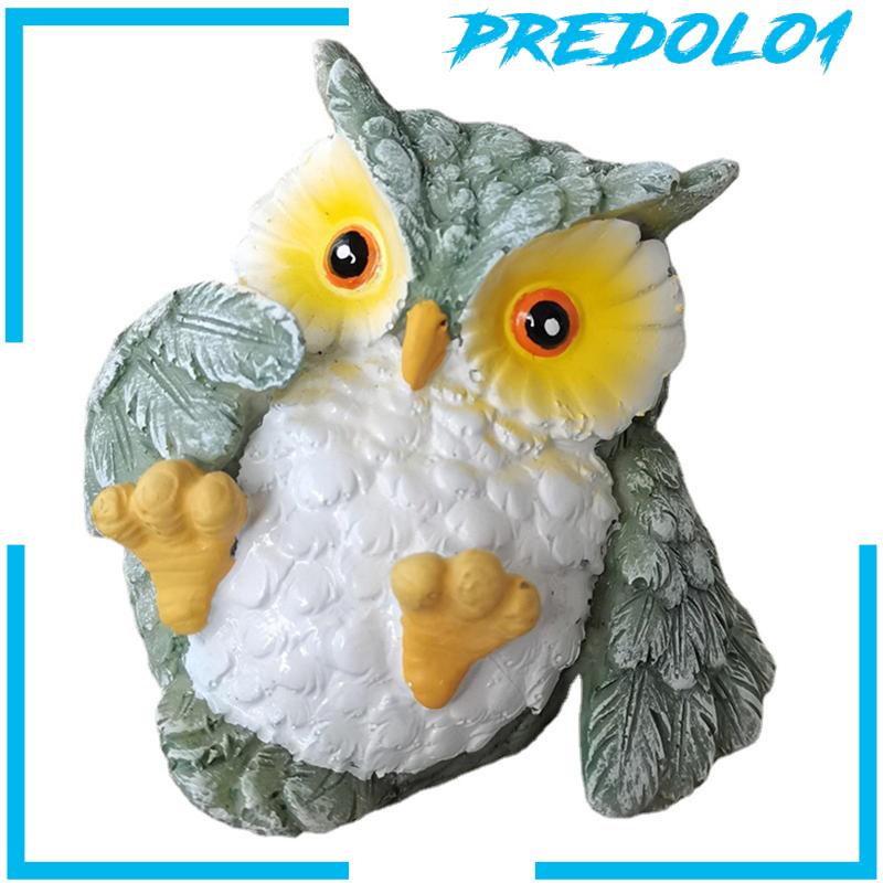 [Predolo1] 4pcs Patung Burung Hantu Resin Patung Hias Realistis Untuk Ornamen Rumah