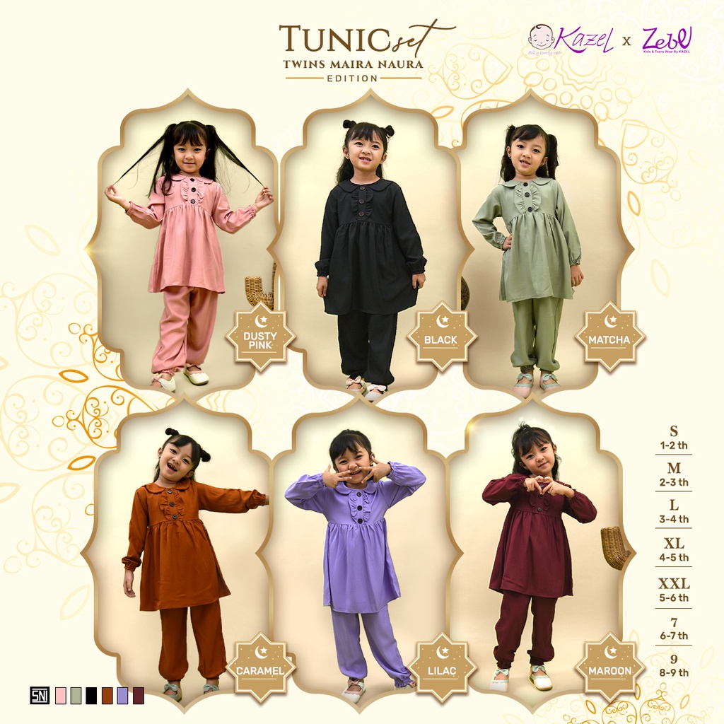 Kazel Tunic Set x Twins Maira Naura Edition Setelan Anak Perempuan