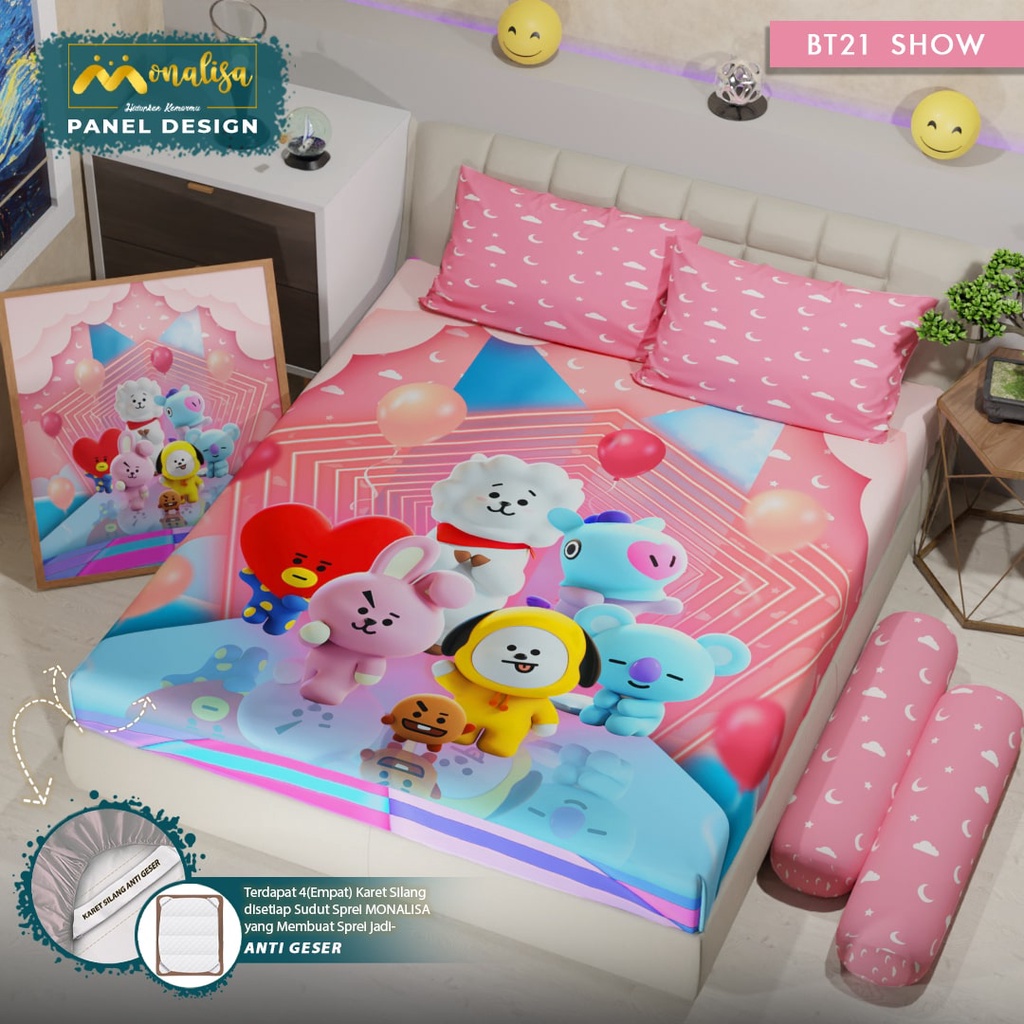 RC SPREI MONALISA PANEL DESIGN MOTIF BARU UKURAN 180/160/ T.20CM