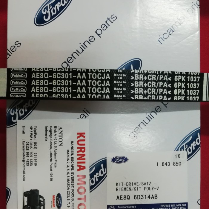 Belt Fan Belt / Tali Kipas Ford Fiesta 1.4 , Ford Fiesta 1.6