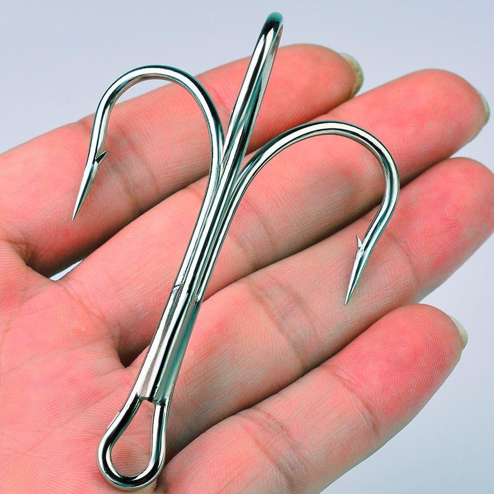 TOP 10pcs/set Fishhooks New Kait Berduri anti Karat Umpan Diasah Treble Jig