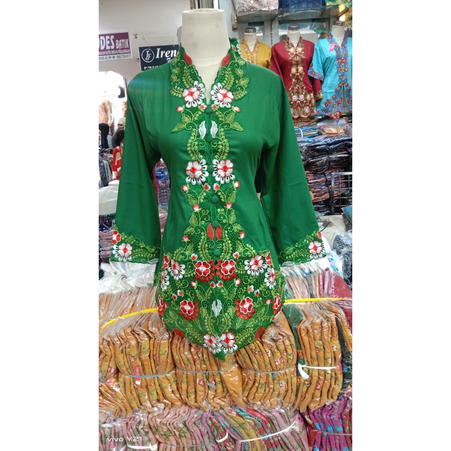 Kebaya encim lengan 7/8 bordir bunga bahan katun toyobo premium busui frednly / kebaya encim kartini