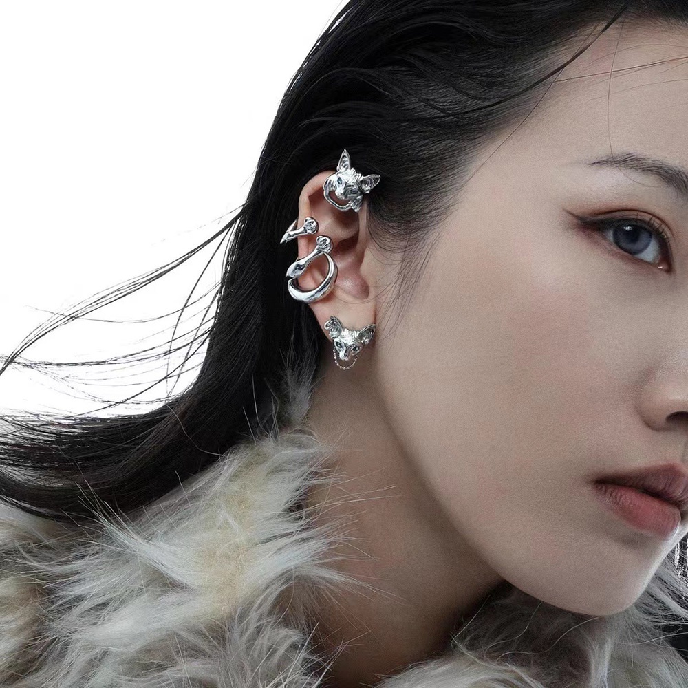 [COD Tangding] Y2K Anting Kucing Gadis Keren Kepribadian Studs Earring Perhiasan Aksesoris