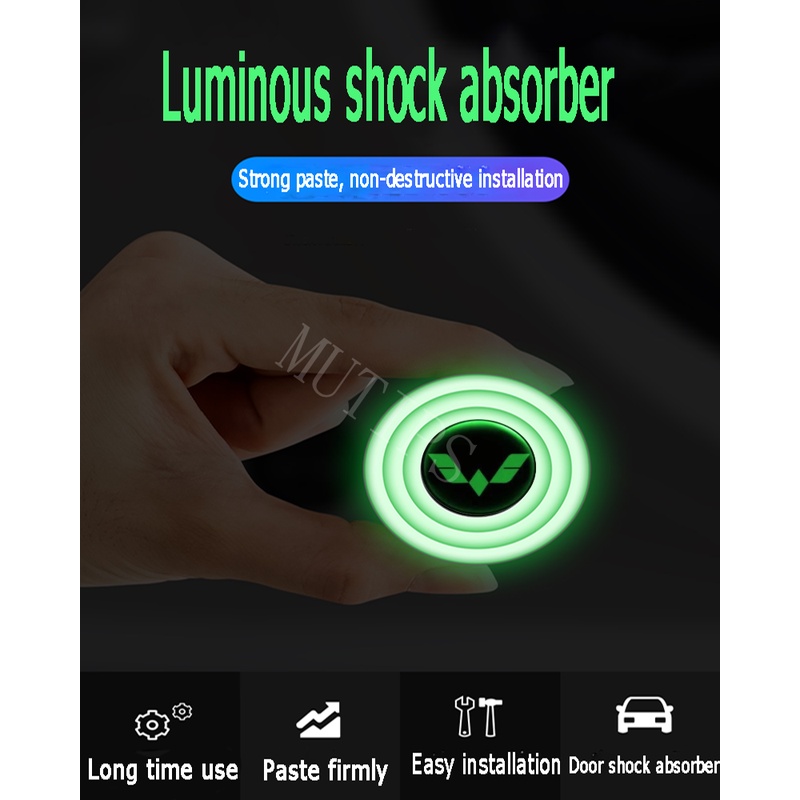 Wuling 4/8/12/16Pcs Baru Luminous Type Car Door Trunk Anti Shock Tabrak Pad Silikon Stiker Mengurangi Kebisingan Penyangga Untuk Almaz Confero Cortez Confero s